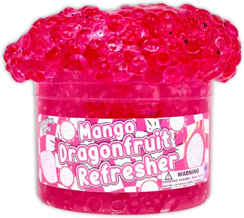 Vista 5 de Mango Dragonfruit Refresher (8 onzas) – Slime de cuentas de pecera – Hecho a mano en Estados Unidos – Dope Slimes Pink