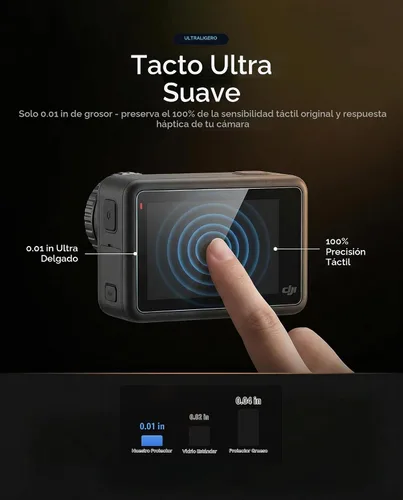 Vista 6 de iDaPro Protector de pantalla + protector de lente para DJI Action 6, 9H