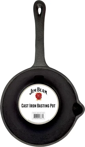 Vista 2 de Jim Beam JB0204 Olla de asado de hierro fundido presazonada, construcción resistente para parrilla y horno, grande, negra