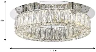 Vista 3 de Keighley Crystal - Soporte empotrado LED integrado de 100 W en cromo pulido