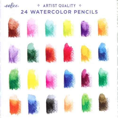 Vista 4 de eeBoo: Lápices de acuarela de hongos, 24 colores de calidad artística para dibujar, bocetos y acuarela, suministros de arte y manualidades