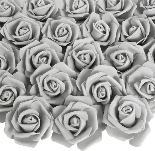 Vista 16 de 100 PCS Rosas de Espuma Azul Bebé Flores Artificiales Flores de Espuma Azul a Granel Sin Tallo Rosas Falsas para Bricolaje Centros de Mesa de Boda