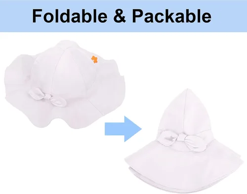 Vista 9 de SimpliKids Sombrero de sol para bebé de ala ancha con protección solar UPF 50+ UV Ray