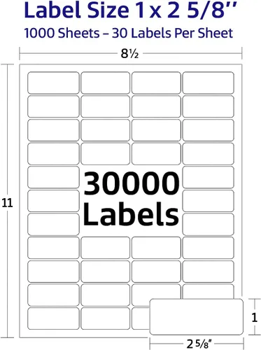 Vista 17 de Blank Labels Etiquetas de envío de media hoja, 5.5 x 8.5 pulgadas (5-1/2 x 8-1/2) etiqueta permanente blanca mate, inyección de tinta y láser