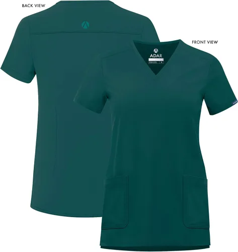 Vista 5 de Adar Addition - Ropa quirúrgica para mujer, moderna camiseta médica con cuello en V