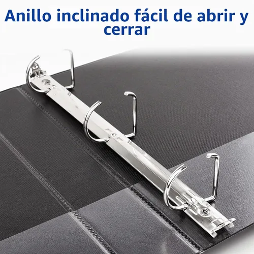 Vista 3 de Carpeta Avery resistente con anillos, Azul oscuro 1.5 pulgadas Para uso diario en la escuela, el hogar y la oficina, columna vertebral resistente al