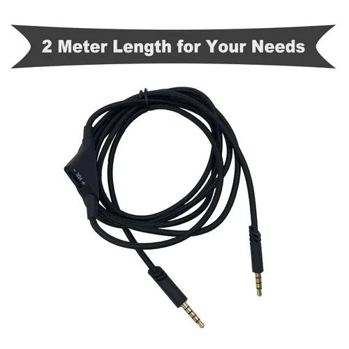 Vista 7 de Cable de audio de repuesto para auriculares para juegos Astro A10 A40 Inline Cable de control de volumen, cable auxiliar para juegos de audio, 6.6