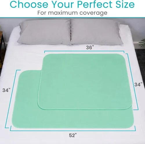 Vista 5 de Vive - Protector de colchón para incontinencia urinaria, lavable, nocturno, resistente, impermeable, reutilizable, para mantener la cama seca