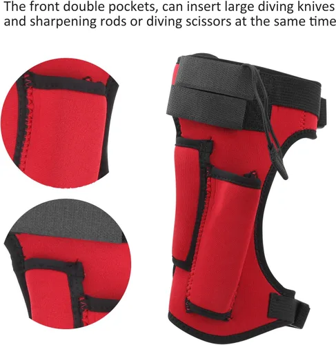 Vista 9 de VGEBY Funda para cuchillo de buceo, soporte de tobillo de neopreno ajustable, correa de buceo para buceo, esnórquel, apnea y deportes acuáticos