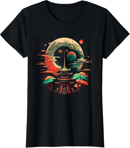 Vista 7 de Camiseta japonesa de Japón retro inspirada en Tokio, Negro