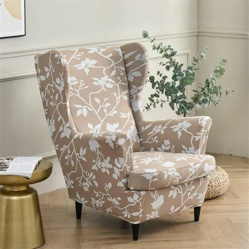 Vista 139 de Eco-Ancheng Funda para silla Wingback, 2 piezas, respaldo de ala, fundas de elastano para sillón con respaldo de ala, fundas para sillón con parte