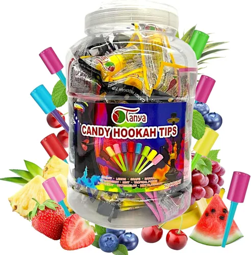 Vista 6 de Tanya Hookah Lolly Pop Candy Tips Super Masculino Plástico Dissposiable Cachimba Colorfull Tips 10PK