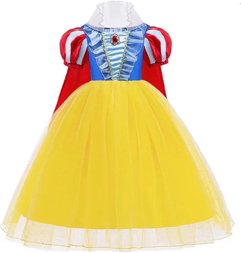 Vista 56 de HIHCBF Disfraz de princesa blanca como la nieve para niñas, cumpleaños, Navidad, Halloween, carnaval (con accesorios)