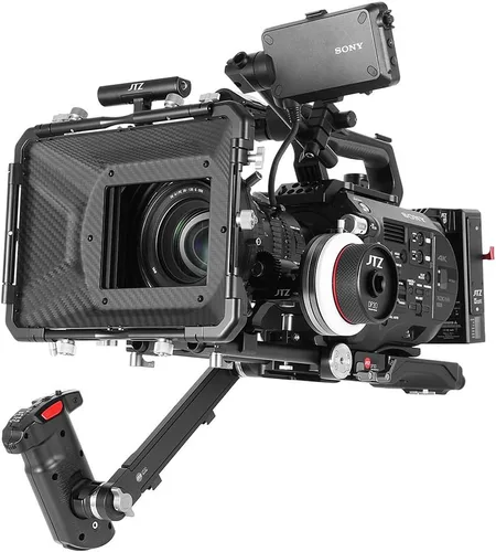 Vista 8 de JTZ DP30 Cine Lens Fibra de Carbono 4x4 Swing-Away Caja Mate con 0.591 in/0.748 in Rod Rail Rig para Sony FS5 FS7 ARRI RED Canon C100 C200 C300 BM D