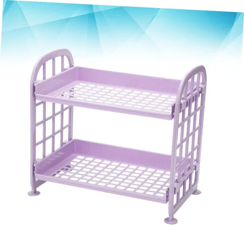 Vista 4 de Alipis Plastic Storage Shelf Organizer for Bathroom and Kitchen Easy to Install Desktop Rack for Toiletries Fruits and Vegetables