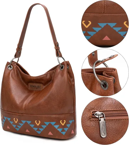 Vista 143 de Wrangler Hobo - Bolsas para mujer de cuero vegano con asa superior, bolsos de hombro y bolsos