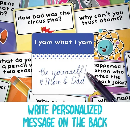 Vista 4 de Savoychef 150 tarjetas de broma para niños vol.2 – Notas de la lonchera – Tarjetas motivacionales inspiradoras para niños – Chistes