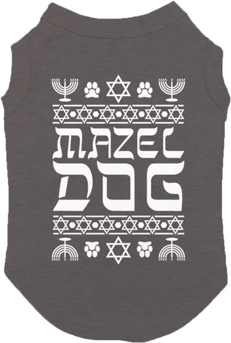 Vista 7 de Mazel Dog – Hanukkah Pascua Seder Judío vacaciones perro camisa (negro, X-Small)