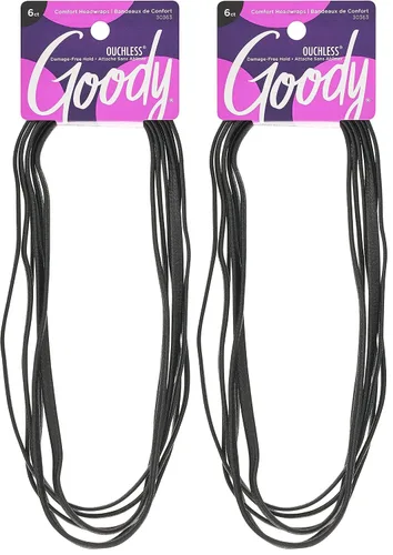 Vista 6 de GOODY Diadema Ouchless para Cabello Fino de Mujer Plana Estrecha, Negro, 6