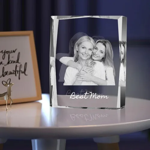 Vista 13 de Regalo de foto de cristal 3D personalizada – Imagen personalizada para el Día del Padre, cumpleaños, aniversario – Recuerdo para papá, parejas