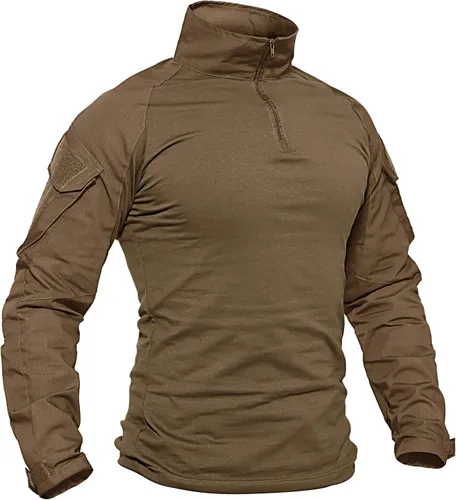 Vista 14 de TACVASEN Camisa táctica de combate de manga larga para hombre con Verde militar