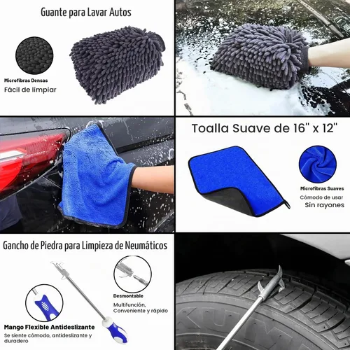 Vista 6 de Juego de 12 cepillos de rueda para limpiar ruedas y neumáticos, cepillo de ruedas y llantas, cepillos de detalles de automóviles, cepillo