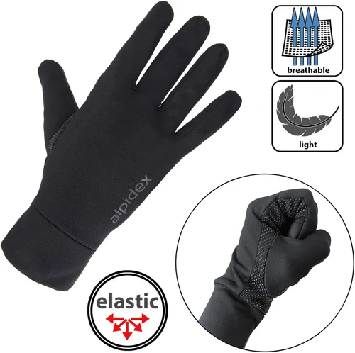 Vista 3 de ALPIDEX Guantes deportivos ligeros para hombre y mujer, guantes para pantalla táctil, forro delgado y cálido para invierno, ciclismo, ciclismo