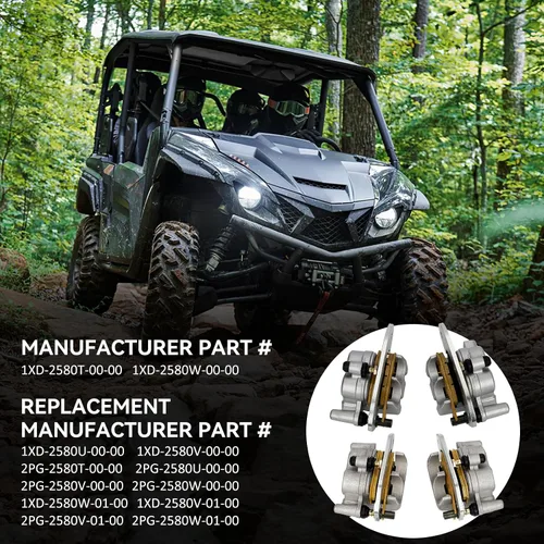 Vista 5 de M MATI Pinza de freno delantera y trasera para Yamaha Viking 700 Wolverine X2 X4 700 850 2014-2022 1XD-2580T-00-00 1XD-2580W-00-00