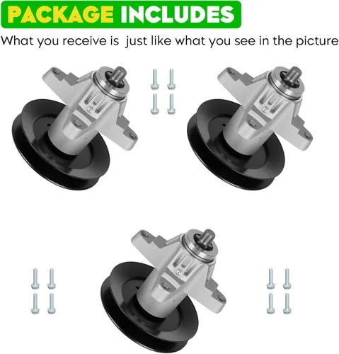 Vista 6 de Paquete de 3 husillos de césped de 50 pulgadas para MTD/para Cub Cadet RZT50 LT1050 LGTX1050, 918-04125B 918-04126 618-04126 918-04125 618-04125