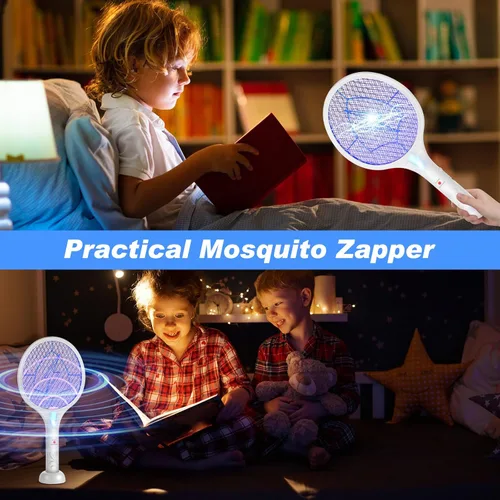 Vista 11 de Qualirey Matamoscas eléctrico 2 en 1 recargable, matamosquitos con luz UV, exterminador de insectos, control de insectos para el hogar, dormitorio