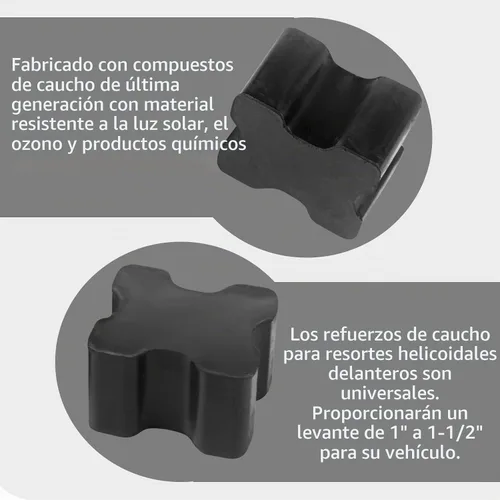 Vista 4 de 8 espaciadores de resorte helicoidal de goma, kit de refuerzo de resorte helicoidal frontal resistente para elevación de resorte helicoidal de 1 a