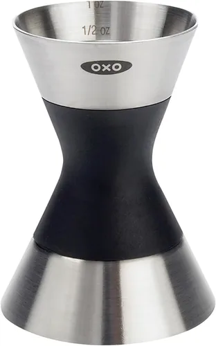 Vista 4 de OXO SteeL Muddler con cabeza de nailon antiarañazos y agarre antideslizante suave, plateado, colador de cóctel SteeL de 9 pulgadas, acero