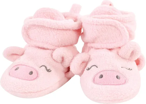 Vista 4 de Hudson Baby Botines de forro polar unisex para bebé, cerdo vaca, 12-18 meses, Cerdo de vaca