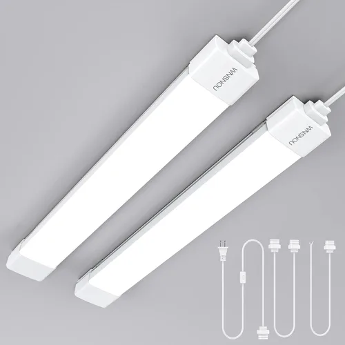Vista 11 de WNSNOU Lámpara de Tubo LED con Enchufe, Luz Utilitaria de Tienda de 1.4 pies, 1800 LM, 5000 K, Luz de Gabinete Enlazable para Garaje, Cocina, Baño