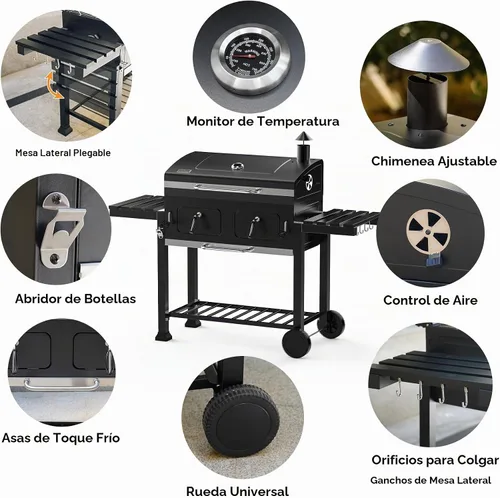 Vista 6 de ONLYFIRE GRILLS Parrilla grande de carbón para barbacoa de 64.5 pulgadas