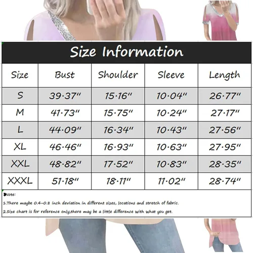 Vista 4 de Camisetas sexis para mujer, estilo casual, con lentejuelas, firme, cuello en V, hombros descubiertos, holgadas, casuales, color degradado, tallas
