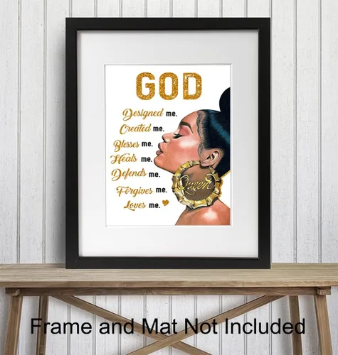 Vista 3 de Arte afroamericano - Arte negro - decoración de pared religiosa espiritual - mujeres negras - Regalos cristianos de inspiración para mujeres