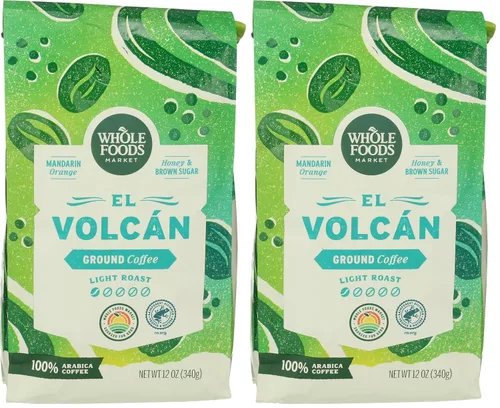 Vista 9 de Whole Foods Market, El Volcan Café molido tostado ligero, naranja mandarina, miel y azúcar moreno, 12 onzas