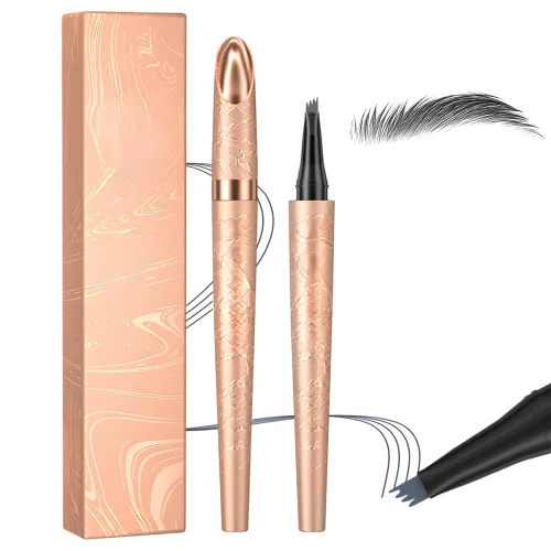 Vista 9 de Microblading - Lápiz de cejas, 2026, 3D, resistente al agua, 4 puntas, microblading, relleno de huecos, maquillaje de cejas de larga duración