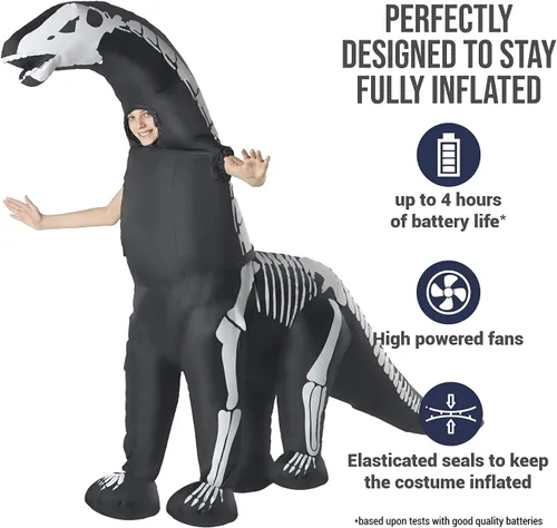 Vista 2 de Morphsuits Disfraz inflable de esqueleto gigante y niños de diplodocus