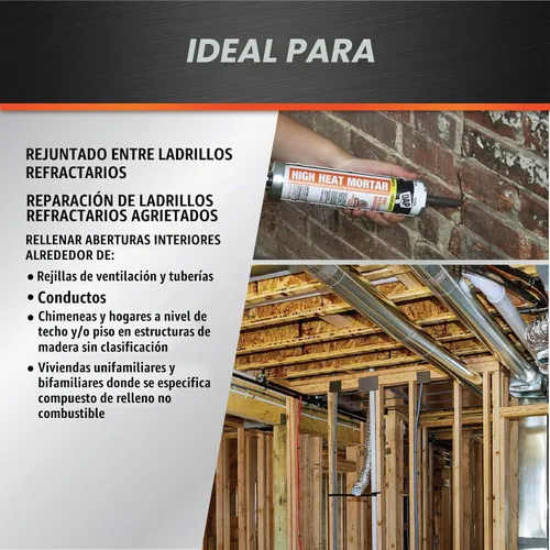 Vista 4 de DAP Mortero resistente al fuego de alto calor, 10 onzas, negro (7079818854)