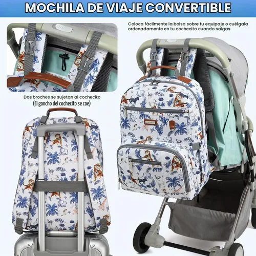 Vista 3 de BILLITON MSHI Mochila Bolsa para Pañales (Gris), Moderno
