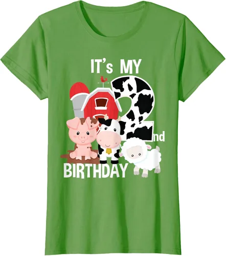 Vista 55 de Camiseta para fiesta de 2 años con texto en inglés "It's My 2nd Birthday", Negro