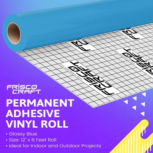 Vista 2 de Frisco Craft s Vinilo permanente azul brillante - 12" x 6 pies