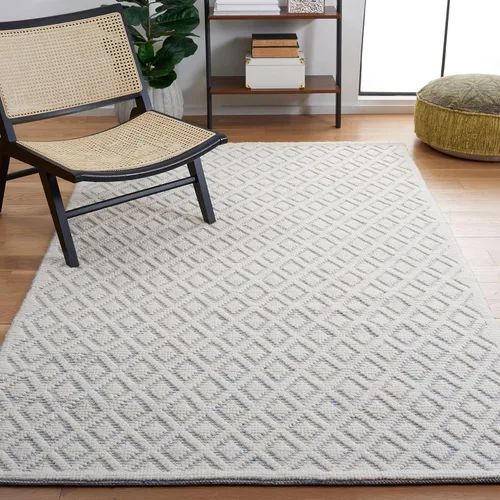 Vista 10 de SAFAVIEH Vermont Collection - Alfombra decorativa de 2 pies 3 pulgadas x 4 pies, marfil y negro, lana hecha a mano, ideal para zonas de alto tráfico