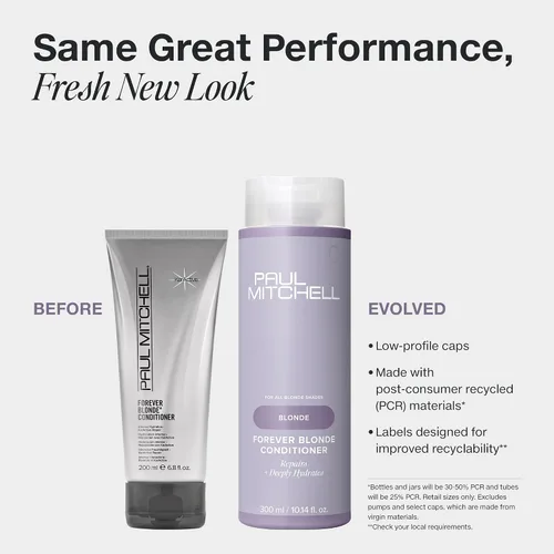 Vista 2 de Paul Mitchell Forever Blonde Conditioner, Repairs + Deeply Hydrates, Ideal For Bleached + Lightened Hair