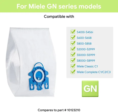 Vista 5 de Puredaisy - Bolsas de repuesto para aspiradoras Miele GN, paquete de 10 bolsas, 3 juegos de filtro, 1 cepillo pequeño, compatible con Classic C1