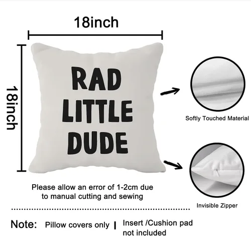 Vista 7 de Rad Little Dude - Juego de 2 fundas de almohada decorativas con letrero de la paz de Rad Little Dude Preppy Peace, fundas de almohada de moda