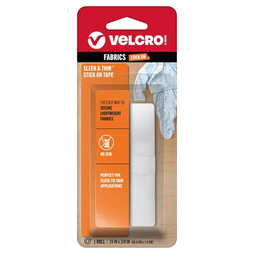 Vista 10 de VELCRO Brand Elegante y delgada para telas Cinta de 3 pies x 3/4 pulgadas, Negro Suave en la piel, ultraligera con Tecnología Sewing Lane
