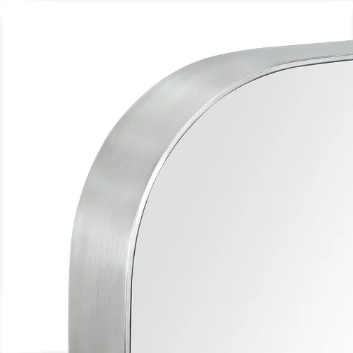 Vista 4 de GRACTO Espejo de baño con marco de metal de acero inoxidable de níquel cepillado de 20 x 30 pulgadas para montar en la pared, espejo rectangular